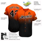 Custom Jersey Baseball Fashion Authentic Orange Fade Schwarz-Weiß