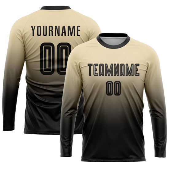 Schwarz Verblassen Fußball Uniform Custom Fashion Sublimation Creme Jersey