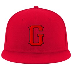 Rote verstellbare genähte Mütze Rot-Schwarz Custom Snapback