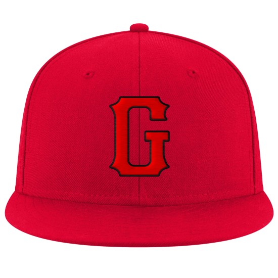 Rote verstellbare genähte Mütze Rot-Schwarz Custom Snapback Rote verstellbare genähte Mütze Rot-Schwarz Custom Snapback