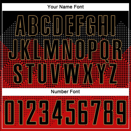 Gold Uniform Sublimation Rot Fußball Schwarz-Old Custom Jersey