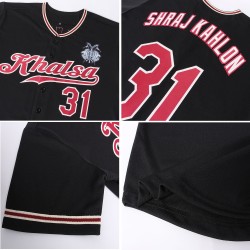 Jersey Custom Crimson-City Schwarz Authentic Creme Baseball