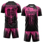 Sublimationsuniform Fußball Rosa Schwarz Custom Jersey Sublimationsuniform Fußball Rosa Schwarz Custom Jersey