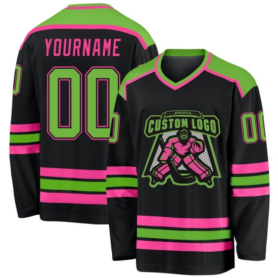 Hockey Custom Trikot Grün-Pink Schwarz Neon Hockey Custom Trikot Grün-Pink Schwarz Neon
