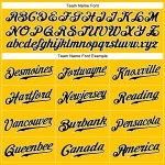 Baseball Jersey Nadelstreifen Custom Gelb Schwarz-Weiß Schwarz Authentic