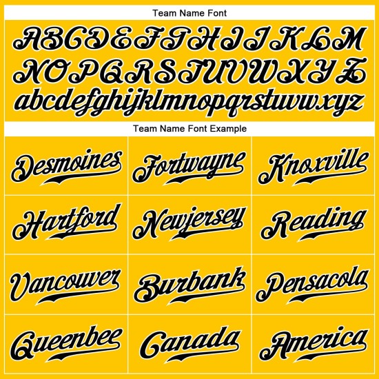 Baseball Jersey Nadelstreifen Custom Gelb Schwarz-Weiß Schwarz Authentic