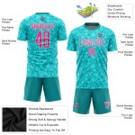 Sublimation Fußballtrikot Aqua Custom Uniform Pink-Weiß