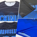 Uniform Trikot Fußball Custom Sublimation Royal-Hellblau Schwarz