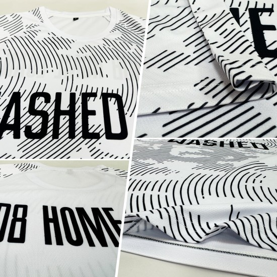 Fußball Custom Jersey Uniform Schwarz Sublimation Weiß