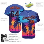 Benutzerdefinierte Jersey Royal Palm Baseball Muster Bäume Navy-Orange Design Authentic 3D