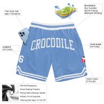 Blaue Throwback-Shorts Authentic Basketball Weiß Custom Light
