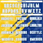 Sublimation Royal Graffiti Muster Blau Uniform Fußball Weiß Gelb-Licht Custom Scratch Jersey