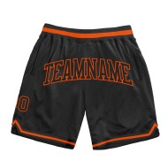 Basketball Custom Throwback Authentic Shorts Schwarz-Orange Schwarz
