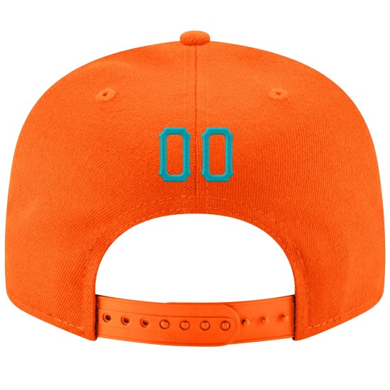 Aqua-Weiß genähte Snapback Custom Hat Orange verstellbar Aqua-Weiß genähte Snapback Custom Hat Orange verstellbar