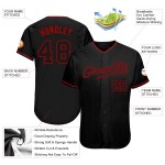 Jersey Authentic Baseball Schwarz Custom Schwarz-Rot Jersey Authentic Baseball Schwarz Custom Schwarz-Rot