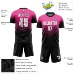 Custom Soccer Fade Fashion Weiß-Schwarz Sublimation Jersey Rosa Uniform