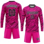 Schwarz-Weiß Fußball Trikot Uniform Rosa Custom Sublimation