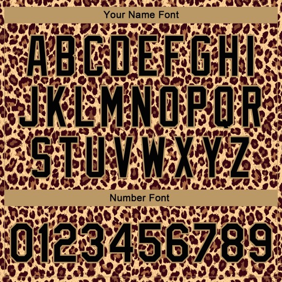 Schwarz-Altbraun Leopard Gold Bomberjacke Muster Full-Snap Varsity Custom Letterman 3D Design Schwarz-Altbraun Leopard Gold Bomberjacke Muster Full-Snap Varsity Custom Letterman 3D Design