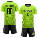 Grünes Trikot Sublimation Schwarz Benutzerdefinierte Neon Uniform Fußball