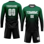 Weiß-Schwarz Uniform Sublimation Jersey Fade Custom Grün Kelly Fußball Mode
