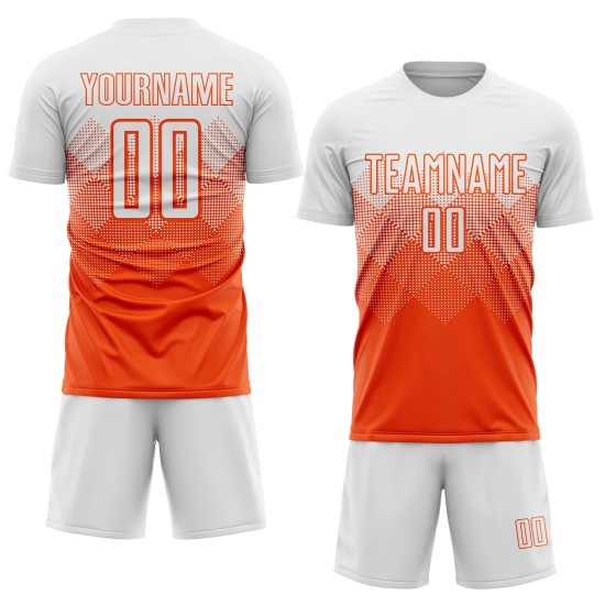 Orange Trikot Weiß Sublimation Custom Uniform Fußball
