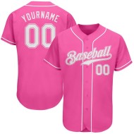 Authentisches, individuelles Baseball-Trikot in Pink und Weiß