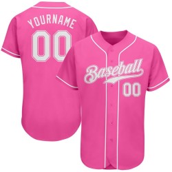 Authentisches, individuelles Baseball-Trikot in Pink und Weiß