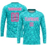 Sublimation Fußballtrikot Aqua Custom Uniform Pink-Weiß