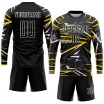 Schwarz-Goldene Fußball-Sublimationstrikotuniform