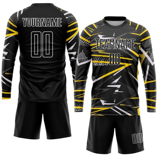 Schwarz-Goldene Fußball-Sublimationstrikotuniform