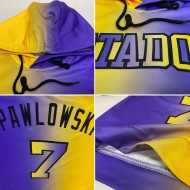 Gelb-Schwarz Custom Fashion Pullover Genäht Sport Sweatshirt Lila Gradient Hoodie