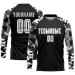 Fußball Custom Weiß-Camo Sublimation Jersey Uniform Schwarz
