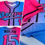 Jersey Baseball Mode Blau Himmel Benutzerdefinierte Rosa-Schwarz Authentische Jersey Baseball Mode Blau Himmel Benutzerdefinierte Rosa-Schwarz Authentische