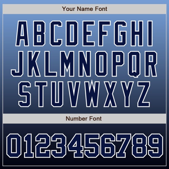 Fashion Fade Custom Jersey Marine-Weiß Authentic Baseball Hellblau