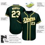 Weiß-Gold Custom Authentic Green Jersey Baseball
