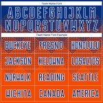 Sublimationstrikot, Fußballuniform, Royal-Weiß-Orange, individuell Sublimationstrikot, Fußballuniform, Royal-Weiß-Orange, individuell