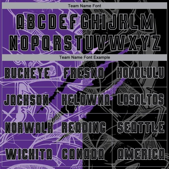 Sublimation Graffiti Fußball Uniform Muster Scratch Lila-Grau Custom Schwarz Jersey