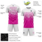 Dunkelrosa Trikot Uniform Weiß Fußball Sublimation Custom