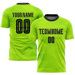 Neon Fußball Schwarz Grün Trikot Sublimation Custom Uniform