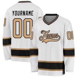 Altes Custom Hockey Weiß Trikot Gold-Schwarz