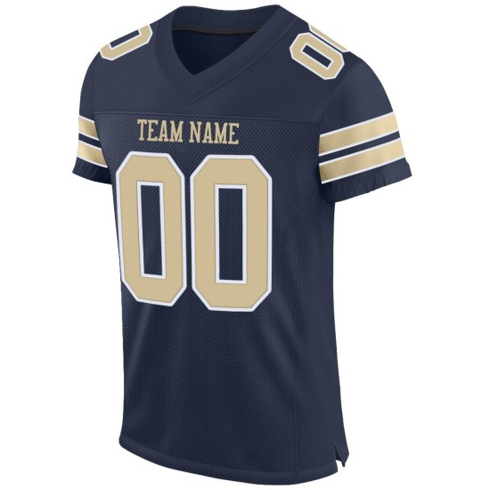 Mesh Vegas Authentic Football Gold-Weiß Navy Trikot Custom Mesh Vegas Authentic Football Gold-Weiß Navy Trikot Custom