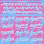 3D Jersey Zweiknopf Custom Softball Pink Powder Unisex Muster Blau-Weiß 3D Jersey Zweiknopf Custom Softball Pink Powder Unisex Muster Blau-Weiß