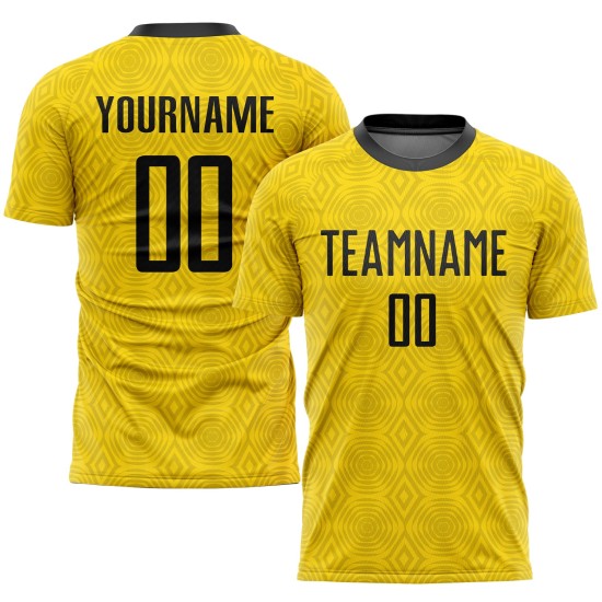 Sublimation Fußball Gold Schwarz Uniform Trikot Custom