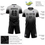 Jersey Sublimation Uniform Schwarz Benutzerdefinierte Grau Verblassen Mode