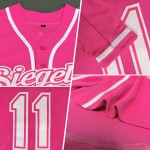Authentisches, individuelles Baseball-Trikot in Pink und Weiß