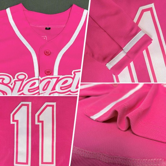 Authentisches, individuelles Baseball-Trikot in Pink und Weiß