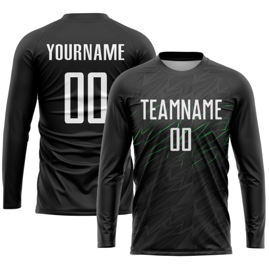 Sublimation Weiß-Neon Custom Jersey Grün Fußball Schwarz Uniform
