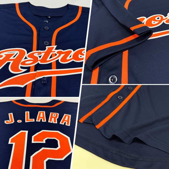 Jersey Orange-Weiß Navy Custom Baseball Authentic Jersey Orange-Weiß Navy Custom Baseball Authentic