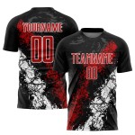 Uniform Schwarz Trikot Sublimation Fußball Custom Rot-Weiß