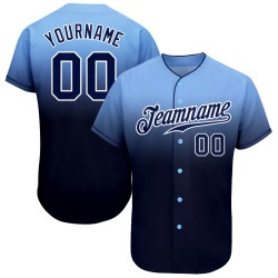 Fashion Fade Custom Jersey Marine-Weiß Authentic Baseball Hellblau